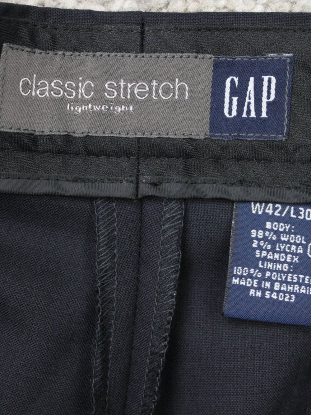 GAP Pants NWT Mens 42x30 Blue Classic Stretch Lightweight Wool Pleated Lined - Picture 11 of 13